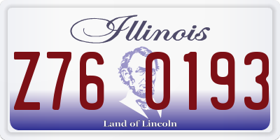 IL license plate Z760193