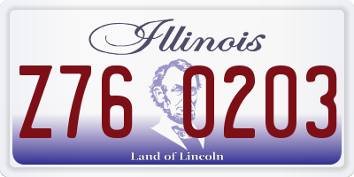 IL license plate Z760203
