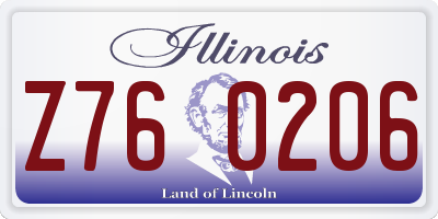 IL license plate Z760206