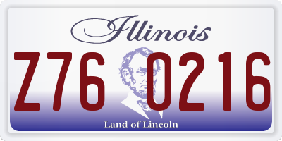 IL license plate Z760216