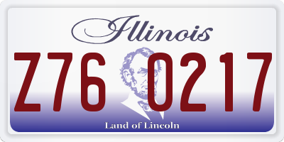 IL license plate Z760217