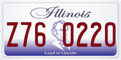IL license plate Z760220