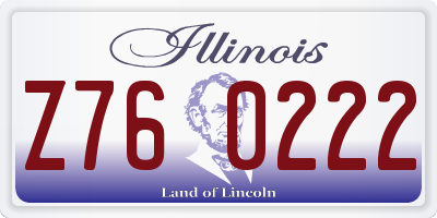 IL license plate Z760222