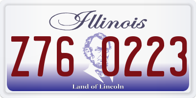 IL license plate Z760223