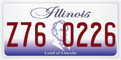 IL license plate Z760226