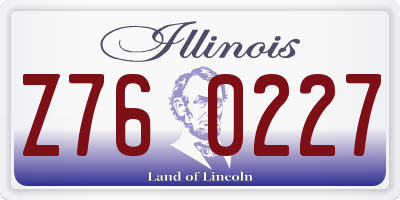 IL license plate Z760227