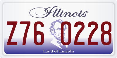 IL license plate Z760228