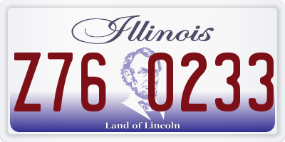 IL license plate Z760233