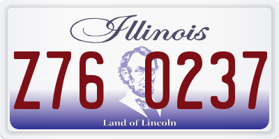 IL license plate Z760237