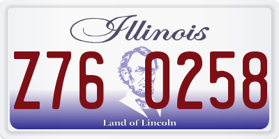 IL license plate Z760258