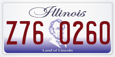 IL license plate Z760260