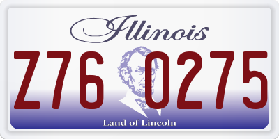 IL license plate Z760275