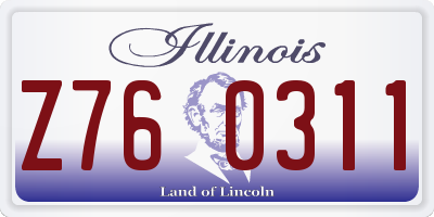 IL license plate Z760311