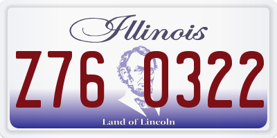 IL license plate Z760322