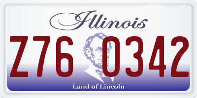 IL license plate Z760342