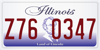 IL license plate Z760347