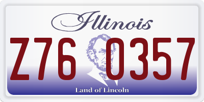 IL license plate Z760357