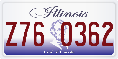 IL license plate Z760362