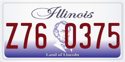 IL license plate Z760375