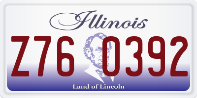 IL license plate Z760392