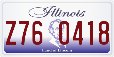 IL license plate Z760418