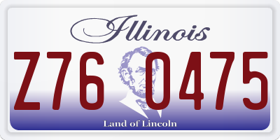 IL license plate Z760475