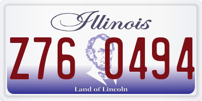 IL license plate Z760494