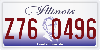 IL license plate Z760496