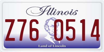 IL license plate Z760514