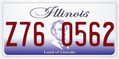 IL license plate Z760562