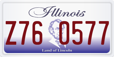 IL license plate Z760577