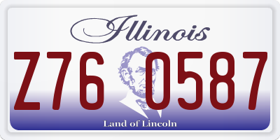 IL license plate Z760587