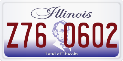 IL license plate Z760602