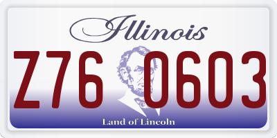 IL license plate Z760603