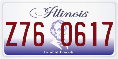 IL license plate Z760617