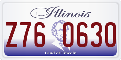 IL license plate Z760630