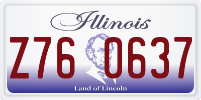IL license plate Z760637