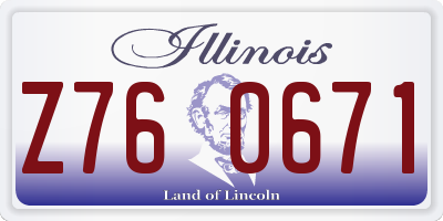 IL license plate Z760671
