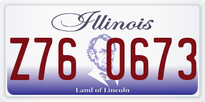 IL license plate Z760673