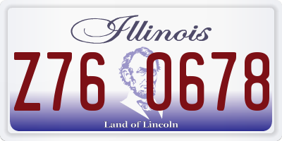 IL license plate Z760678