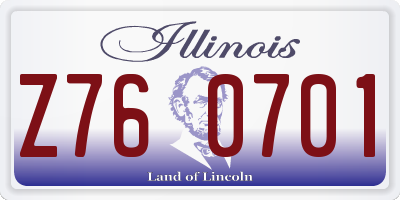 IL license plate Z760701
