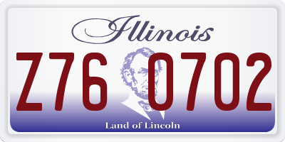 IL license plate Z760702