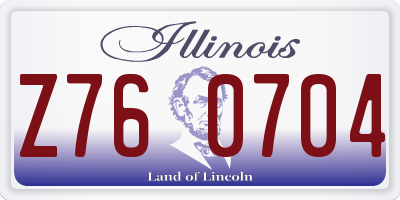 IL license plate Z760704