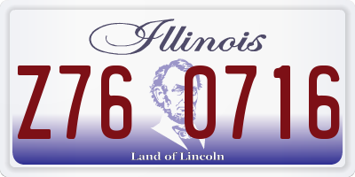 IL license plate Z760716