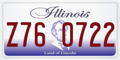 IL license plate Z760722