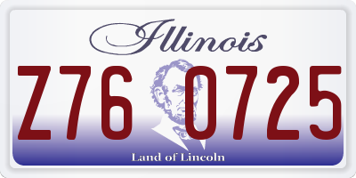 IL license plate Z760725