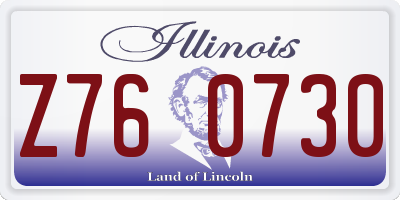 IL license plate Z760730