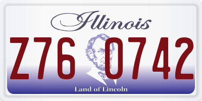 IL license plate Z760742