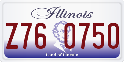 IL license plate Z760750