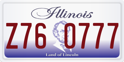 IL license plate Z760777